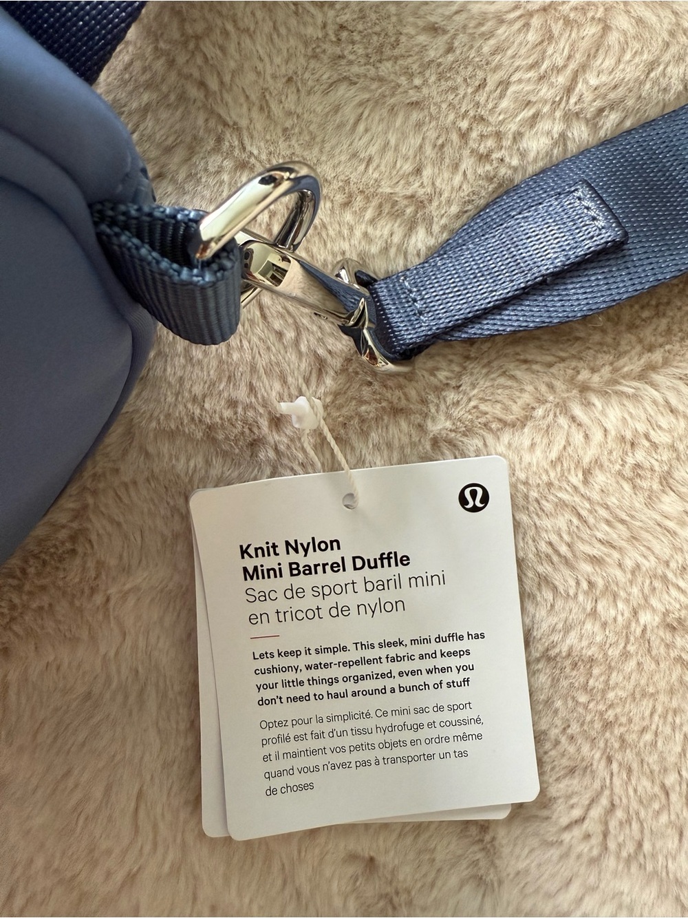 NWT Lululemon Knit Nylon Mini Barrel Duffle Bag 5L Oasis Blue - Picture 9 of 14